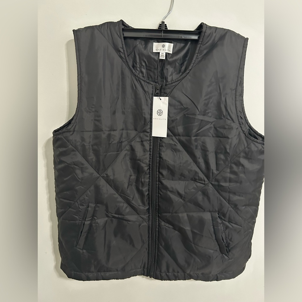 NWT Socialite Black Quilted Vest